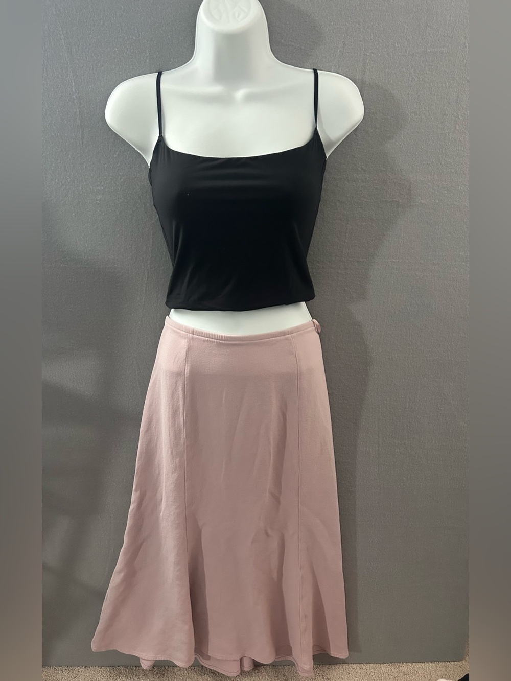 Eileen Fisher Women's M Pink Whimsigoth Spandex 97% Silk Midi Panel Skirt